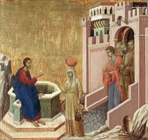 Christ And The Samaritan Woman by Duccio