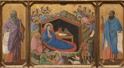 The Nativity with The Prophets Isaiah And Ezekiel by Duccio