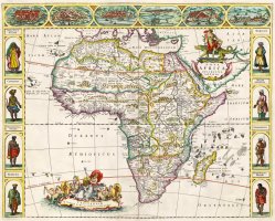 Antique Map of Africa by Dutch School