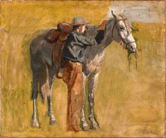Cowboy Study for Cowboys in The Badlands by Eadweard J. Muybridge