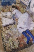 A Young Girl Stretched Out And Looking at an Album by Edgar Degas