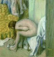After The Bath, Woman Drying Her Left Foot by Edgar Degas