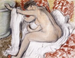 After The Bath Woman Drying Herself by Edgar Degas