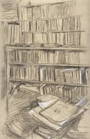 Bookshelves by Edgar Degas