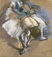 Dancer Putting on Her Shoes by Edgar Degas