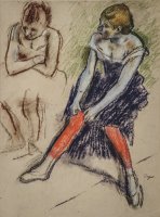 Dancer with Red Stockings by Edgar Degas