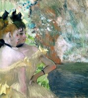 Dancers in The Wings (pastel on Paper) by Edgar Degas