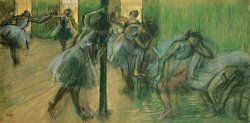 Dancers rehearsing by Edgar Degas