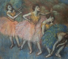 Green And Yellow Dancers by Edgar Degas
