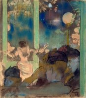 Mademoiselle Becat at The Cafe Des Ambassadeurs by Edgar Degas