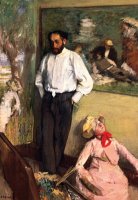 Man And Puppet by Edgar Degas
