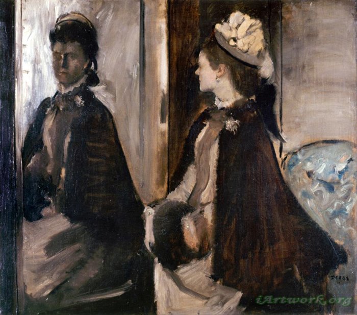 Edgar Degas Mrs Jeantaud in The Mirror Painting - iArtWork.org