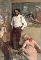 Portrait of The Painter Henri Michellevy by Edgar Degas