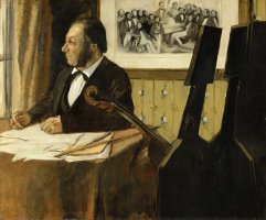 The Cellist Pilet by Edgar Degas