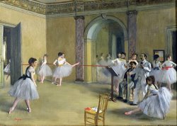 The Dance Foyer at the Opera on the rue Le Peletier by Edgar Degas