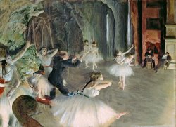 The Rehearsal of the Ballet on Stage by Edgar Degas
