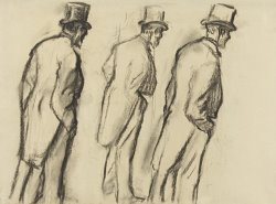 Three Studies of Ludovic Halevy Standing by Edgar Degas