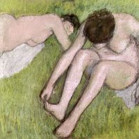 Two Bathers on the Grass by Edgar Degas