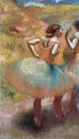 Two Dancers in Green Skirts by Edgar Degas