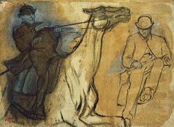 Two Studies Of Riders by Edgar Degas