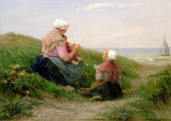 A Mother and her Small Children by Edith Hume