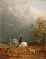 A Traveller And a Shepherd in a Landscape by Edmund Bristow