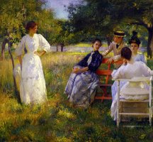 In The Orchard by Edmund Charles Tarbell