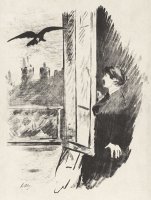 At The Window, From Stephane Mallarme's Translation of Edgar Allan Poe's The Raven by Edouard Manet