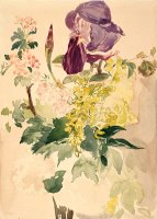 Flower Piece with Iris, Laburnum, And Geranium, 1880 by Edouard Manet