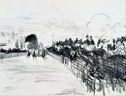 Les Courses (the Races at Longchamps) by Edouard Manet