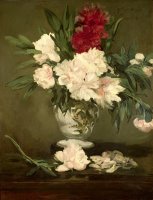 Vase of Peonies on a Small Pedestal by Edouard Manet