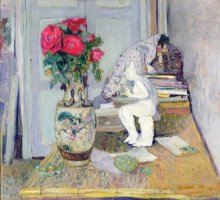 Statuette by Maillol and Red Roses by Edouard Vuillard