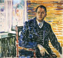 Self Portrait at Professor Jacobson S Hospital 1909 by Edvard Munch