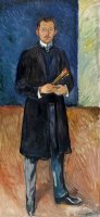 Self Portrait with Brushes by Edvard Munch