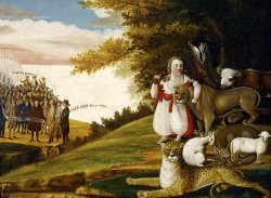 A Peaceable Kingdom with Quakers Bearing Banners by Edward Hicks