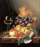 A Basket of Grapes, Raspberries by Edward Ladell