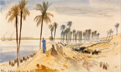 Kom El Amhr, 1 00 Pm, 4 January 1867 (68) by Edward Lear