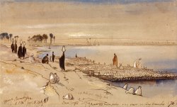 Opposite Beni Hassan by Edward Lear