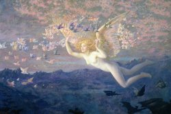 On the Wings of the Morning by Edward Robert Hughes