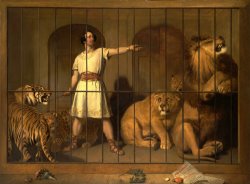 Portrait of Mr. Van Amburgh, As He Appeared with His Animals at The London Theatres by Edwin Landseer