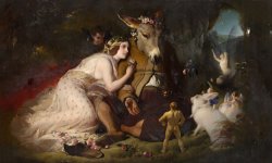 Scene From a Midsummer Night's Dream. Titania And Bottom by Edwin Landseer