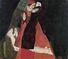 Cardinal And Nun (tenderness) by Egon Schiele