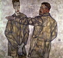 Double Portrait of Otto And Heinrich Benesch by Egon Schiele
