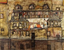 House Wall on The River by Egon Schiele