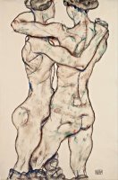 Naked Girls Embracing by Egon Schiele