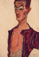 Self Portrait, Grimacing by Egon Schiele