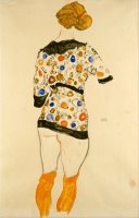 Standing Woman in a Patterned Blouse by Egon Schiele