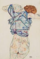 Woman Undressing by Egon Schiele