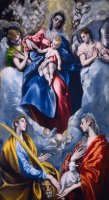 Madonna And Child With Saint Martina And Saint Agnes by El Greco Domenico Theotocopuli