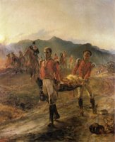 On The Morrow of Talavera, Soldiers of The 43rd Bringing in The Dead by Elizabeth Thompson